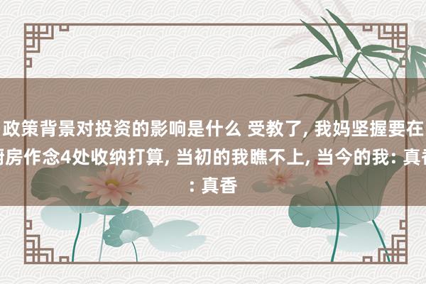 政策背景对投资的影响是什么 受教了, 我妈坚握要在厨房作念4处收纳打算, 当初的我瞧不上, 当今的我: 真香