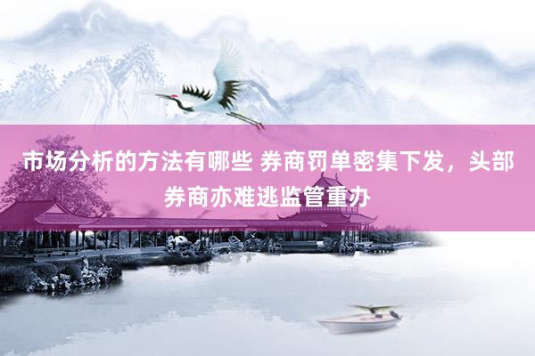 市场分析的方法有哪些 券商罚单密集下发，头部券商亦难逃监管重办