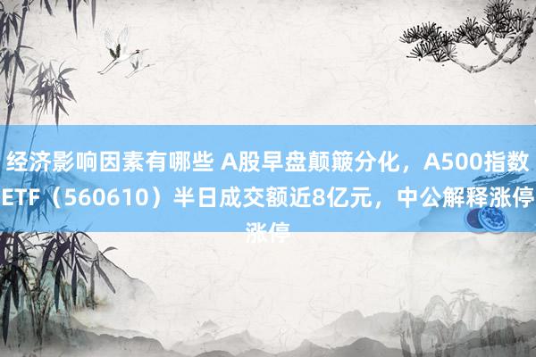 经济影响因素有哪些 A股早盘颠簸分化，A500指数ETF（560610）半日成交额近8亿元，中公解释涨停