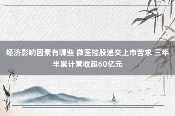 经济影响因素有哪些 微医控股递交上市苦求 三年半累计营收超60亿元