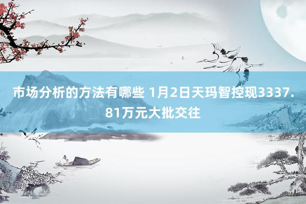 市场分析的方法有哪些 1月2日天玛智控现3337.81万元大批交往