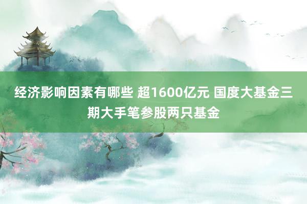 经济影响因素有哪些 超1600亿元 国度大基金三期大手笔参股两只基金