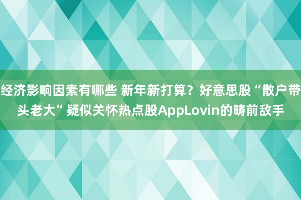 经济影响因素有哪些 新年新打算？好意思股“散户带头老大”疑似关怀热点股AppLovin的畴前敌手