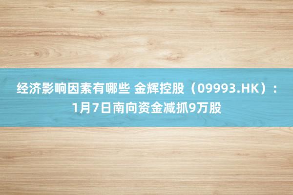 经济影响因素有哪些 金辉控股（09993.HK）：1月7日南向资金减抓9万股