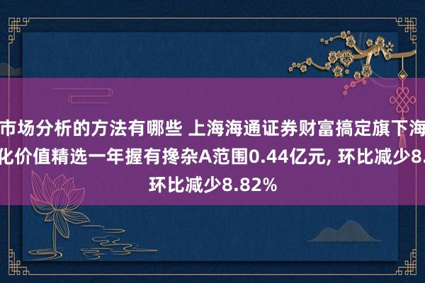 市场分析的方法有哪些 上海海通证券财富搞定旗下海通量化价值精选一年握有搀杂A范围0.44亿元, 环比减少8.82%