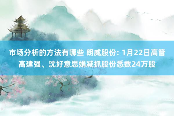 市场分析的方法有哪些 朗威股份: 1月22日高管高建强、沈好意思娟减抓股份悉数24万股