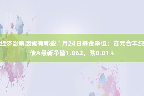 经济影响因素有哪些 1月24日基金净值：鑫元合丰纯债A最新净值1.062，跌0.01%