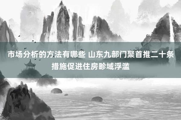 市场分析的方法有哪些 山东九部门聚首推二十条措施促进住房畛域浮滥