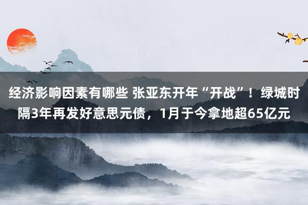 经济影响因素有哪些 张亚东开年“开战”！绿城时隔3年再发好意思元债，1月于今拿地超65亿元