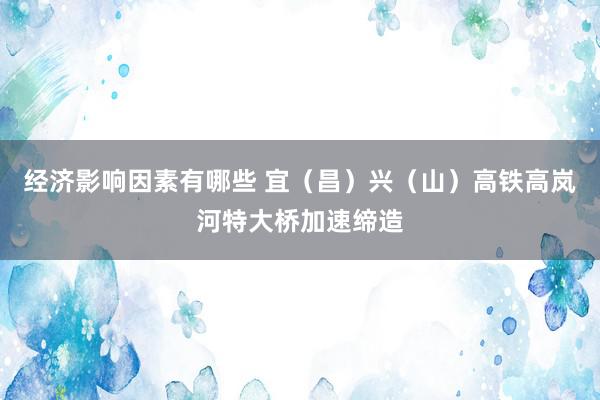 经济影响因素有哪些 宜（昌）兴（山）高铁高岚河特大桥加速缔造